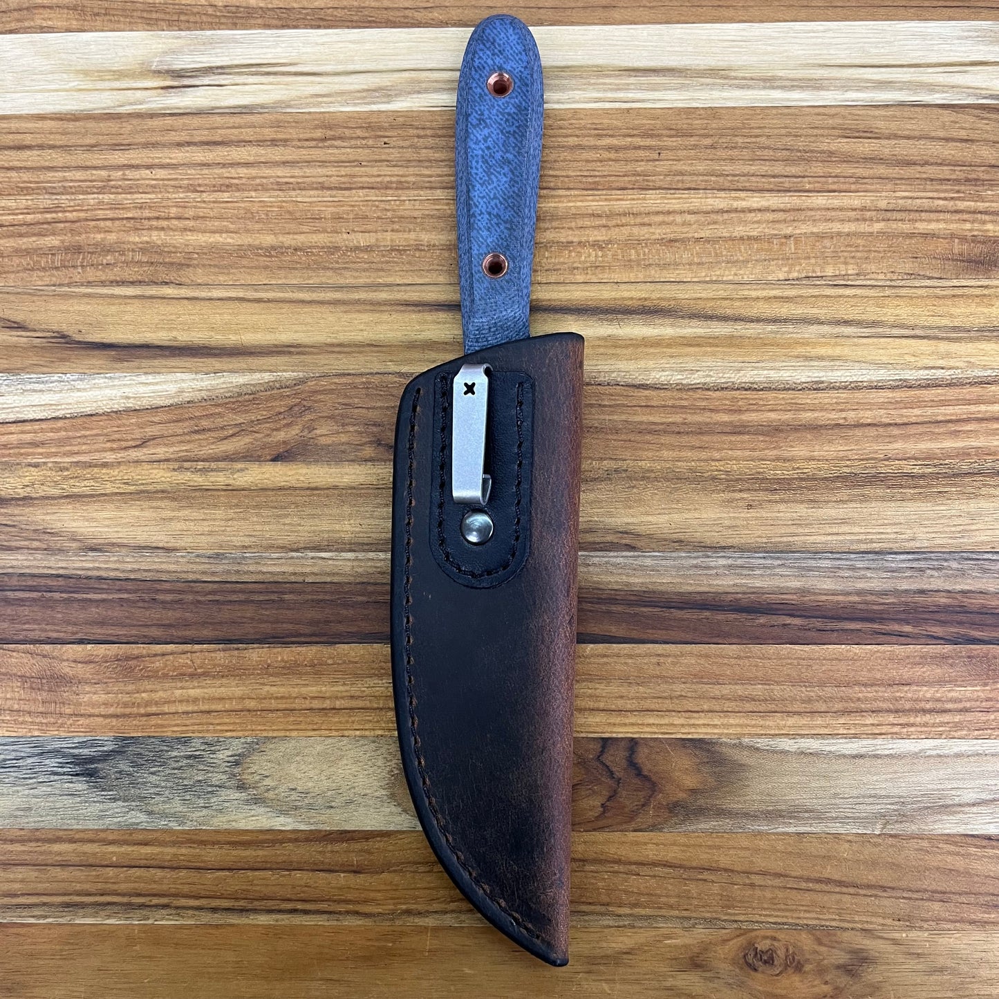 Patterson Forge 70mm (2.75") Fixed Blade w/ Denim Micarta Handle