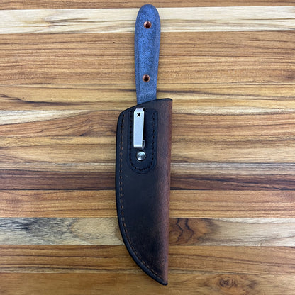 Patterson Forge 70mm (2.75") Fixed Blade w/ Denim Micarta Handle