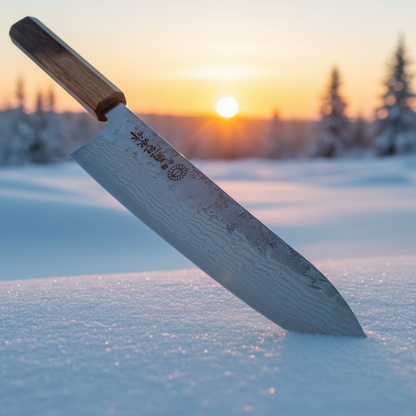 Kikuichi *LIMITED EDITION* Swedish Steel Damascus Nashiji 210mm (8.25") Gyuto