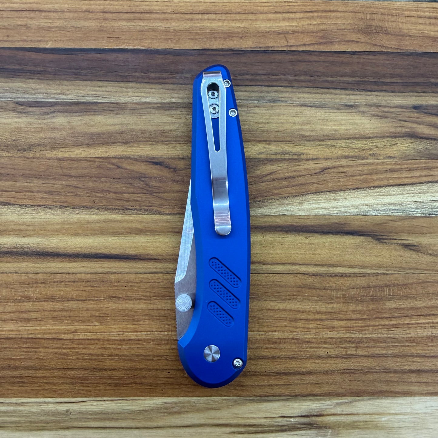 Pro-Tech Avalon 4.25" Folding Knife w/ Knurled Blue Aluminum Handle
