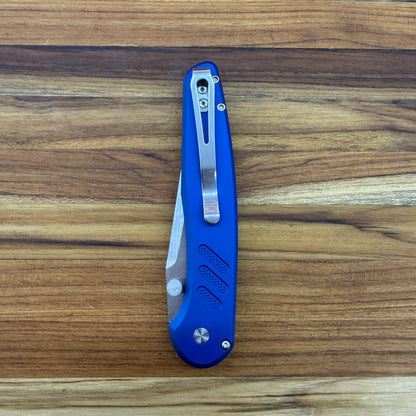 Pro-Tech Avalon 4.25" Folding Knife w/ Knurled Blue Aluminum Handle
