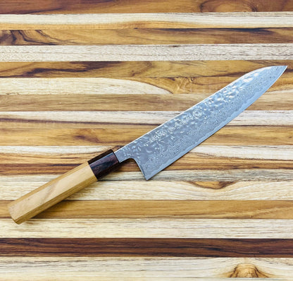 Kikuichi *LIMITED EDITION* 67 Layer Mirror Damascus Tsuchime 210mm (8.25") Gyuto w/ Zelkova Wood