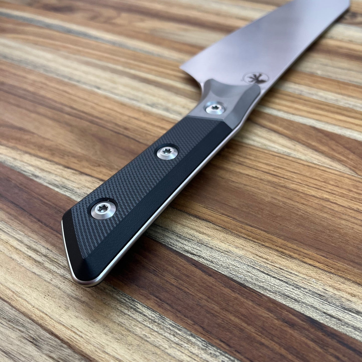 Microtech Culinary 8" Chef's Knife w/ Titanium Bolster & Black G10 Handle
