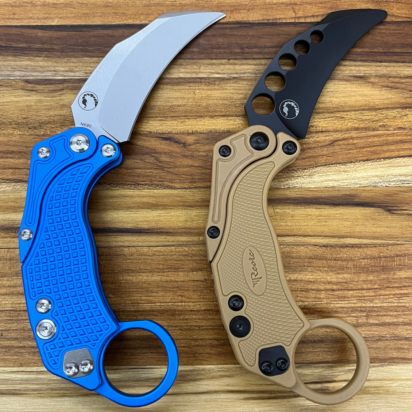 Reate EXO-K 3" Stonewash Blue Gravity Karambit w/ Trainer Knife