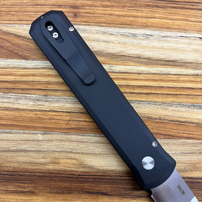 Pro-Tech Godfather 4" Auto w/ Black Aluminum Handle & Pearl Button