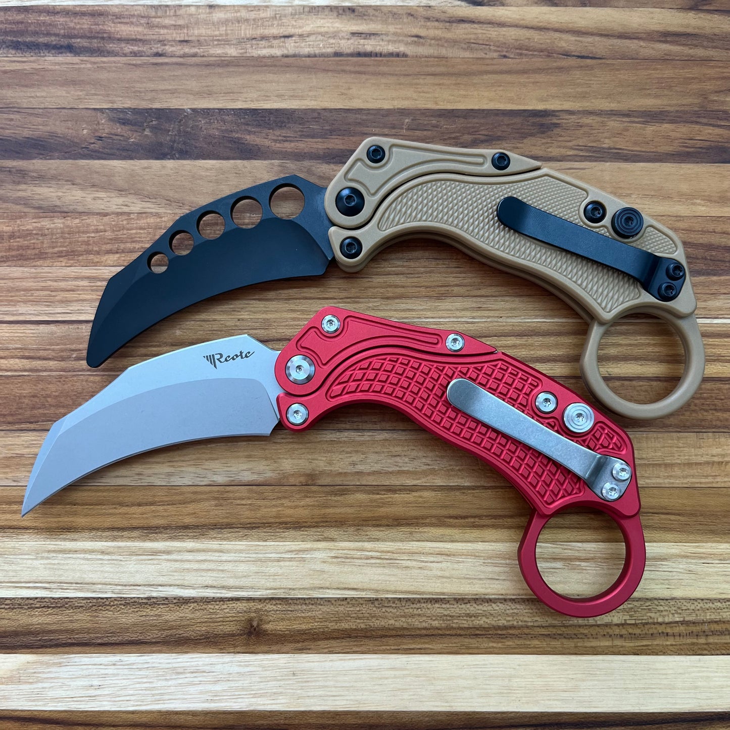 Reate EXO-K 2.75" Red Gravity Karambit w/ Trainer Knife