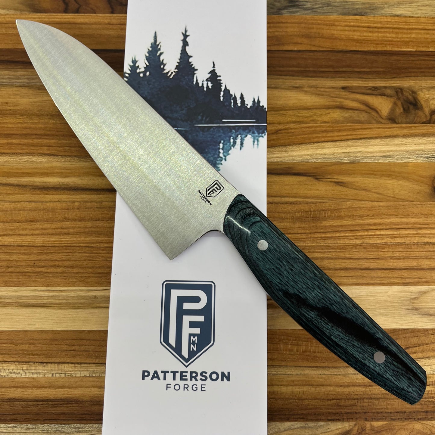 Patterson Forge Semi-Custom 165mm (6.5") Santoku w/ Indigo DymaLux Handle