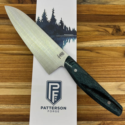 Patterson Forge Semi-Custom 165mm (6.5") Santoku w/ Indigo DymaLux Handle