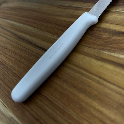 *DISCONTINUED* Victorinox Swiss Classic 3.25" Serrated Sheep's Foot w/ Large White Handle