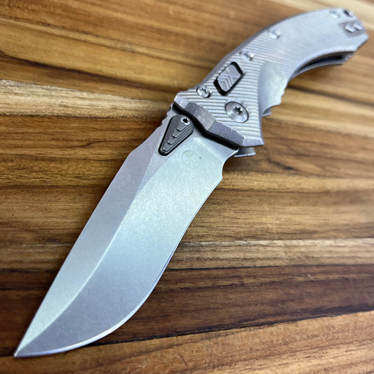 Microtech Marfione Select Amphibian Mini 3.25" Folding Knife w/ RAM-LOK & Purple Accented Titanium Handle