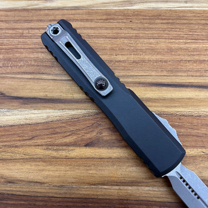 Microtech Ultratech ZBP D/E 3.5" OTF w/ Apocalyptic Finish & Black Aluminum Handle