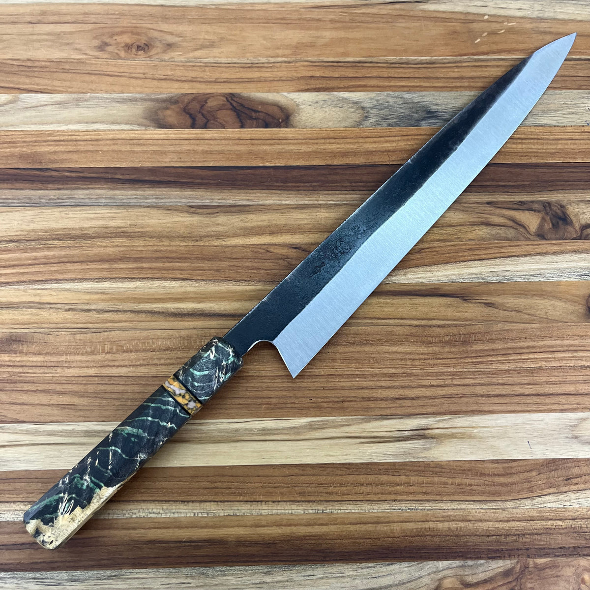 Burningsword Ironworks 300mm (12") Sujihiki w/ Maple Burl Handle