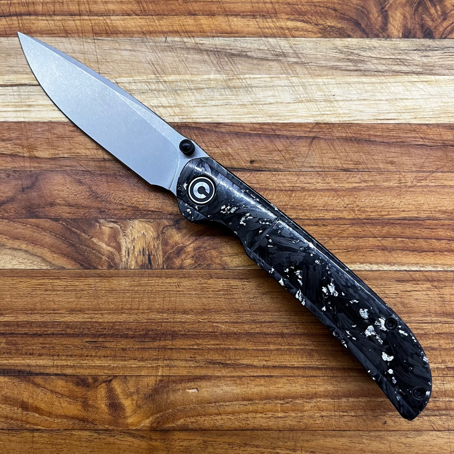 *DISCONTINUED* Civivi Imperium 3.5" Folding Knife w/ Shredded Carbon Fiber & Silver Handle