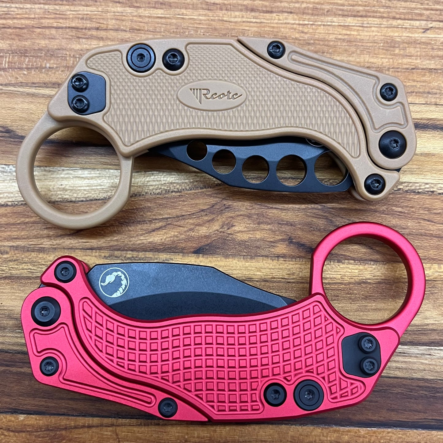 Reate EXO-K 3" PVD Red Gravity Karambit w/ Trainer Knife