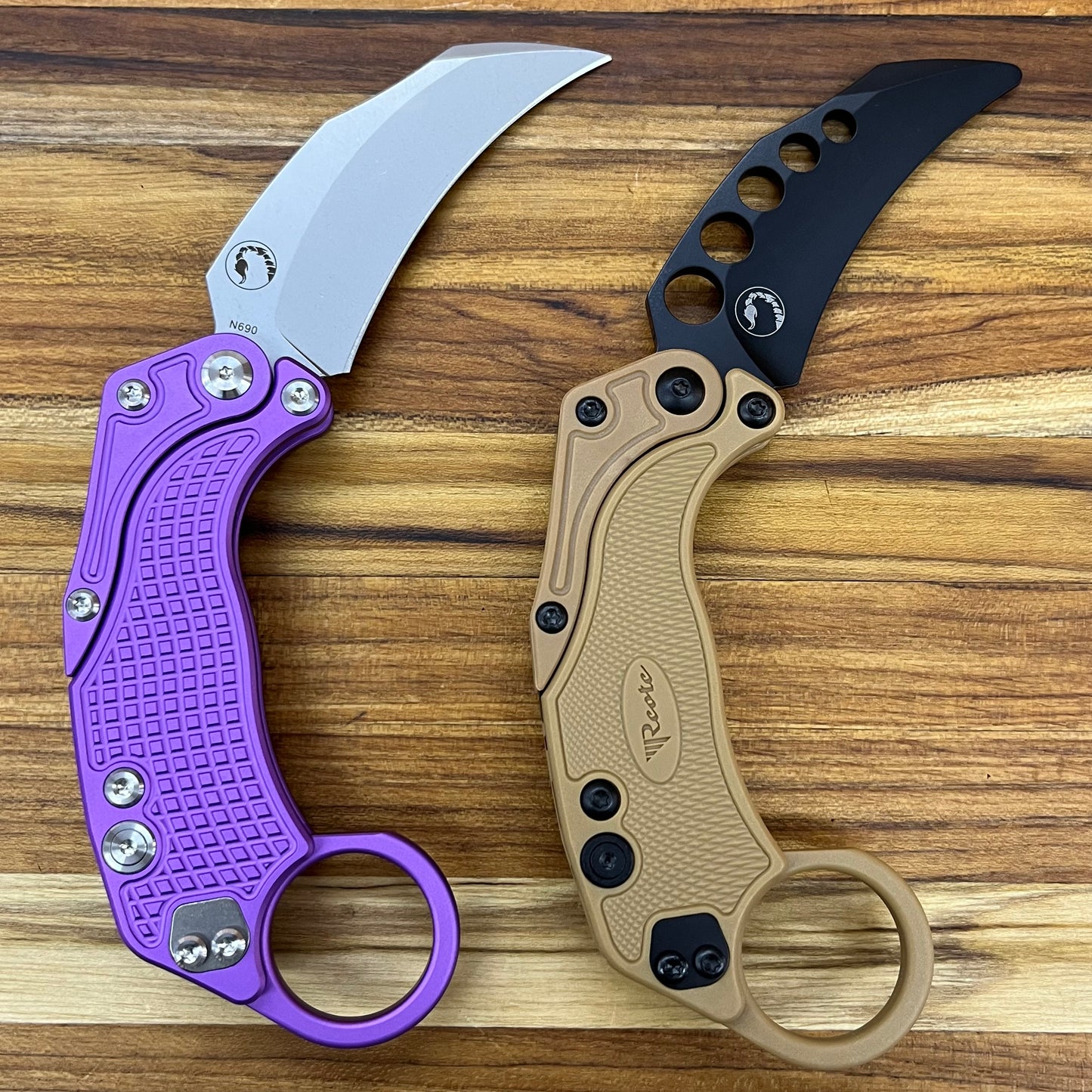 Reate EXO-K 3" Stonewash Purple Gravity Karambit w/ Trainer Knife