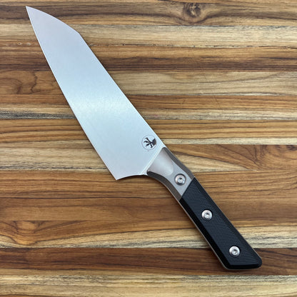 Microtech Culinary 8" Chef's Knife w/ Titanium Bolster & Black G10 Handle