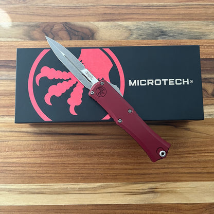 Microtech Hera II Mini 3" Apocalyptic Bayonet OTF w/ Merlot Aluminum Handle