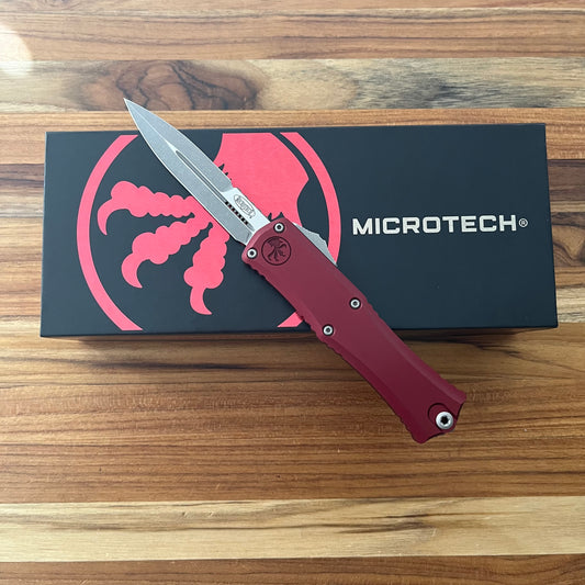 Microtech Hera II Mini 3" Apocalyptic Bayonet OTF w/ Merlot Aluminum Handle