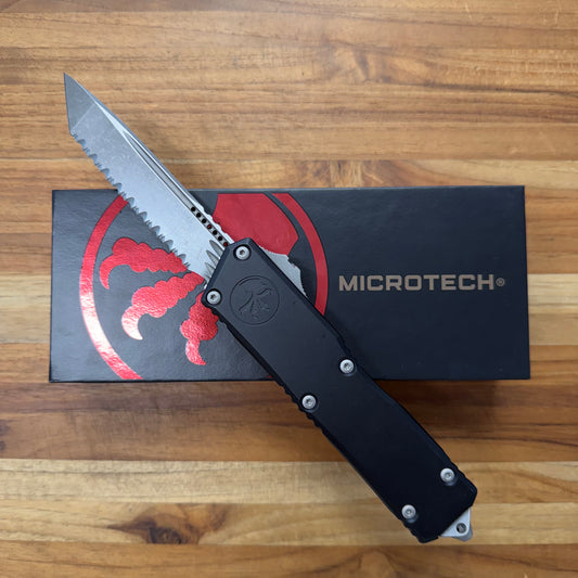 Microtech Scarab II Gen III Executive T/E 4" F/S OTF w/ Black Aluminum Handle