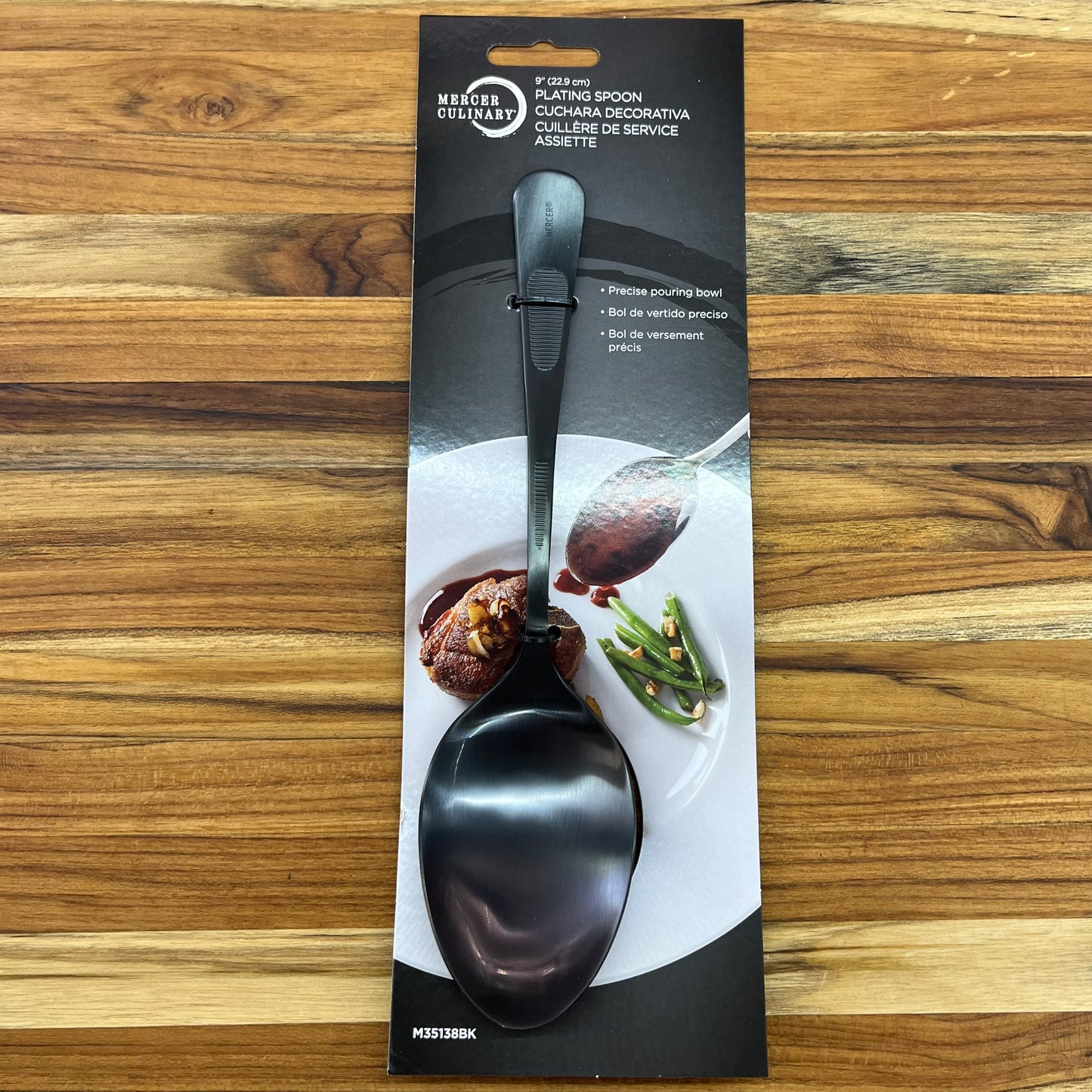Mercer Tool 9" Matte Black Solid Bowl Platting Spoon