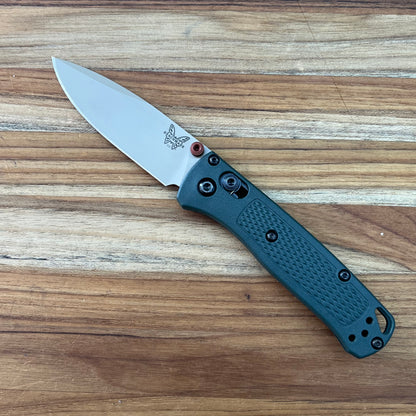 Benchmade Mini Bugout 2.85" Folding Knife w/ Taiga Green Grivory Handle