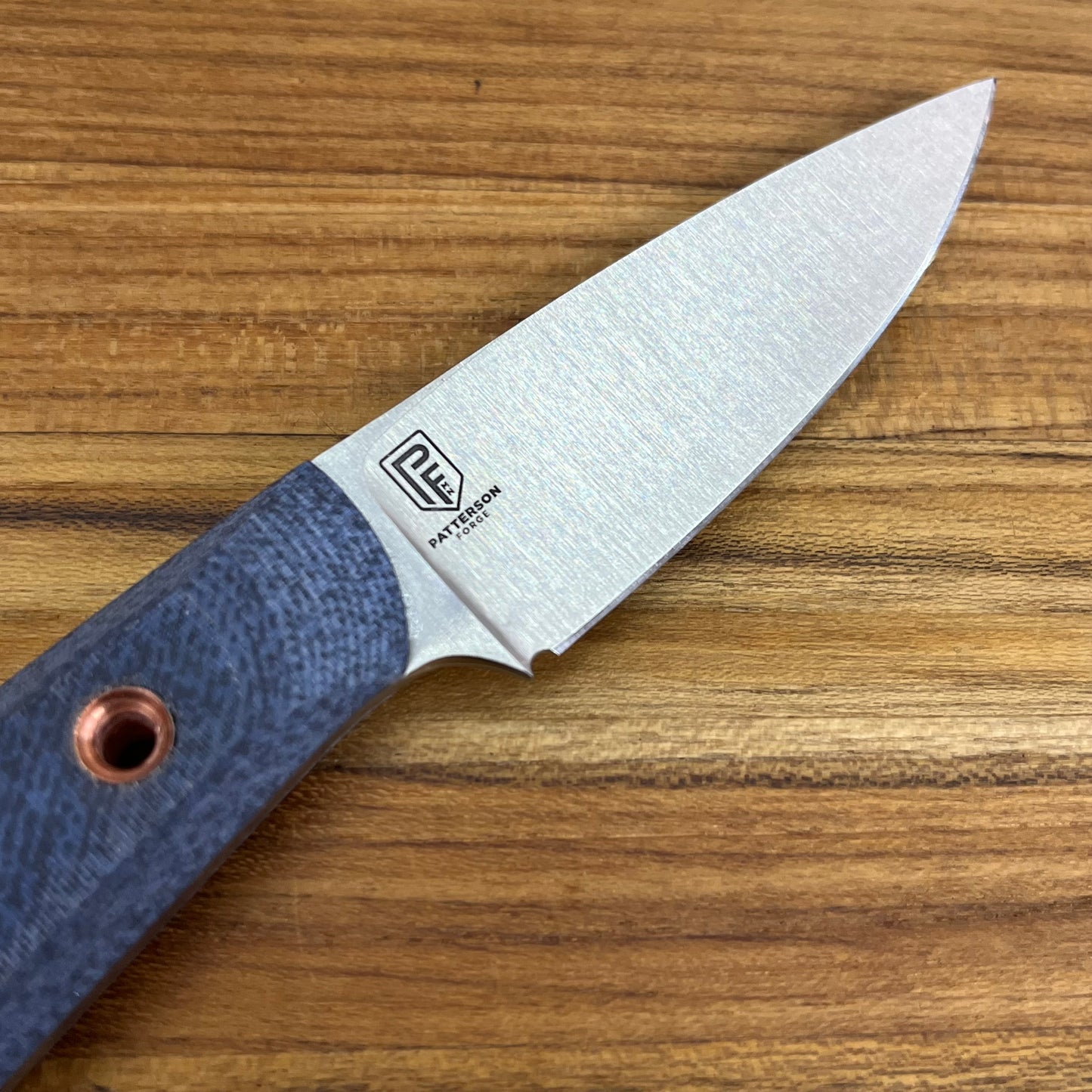Patterson Forge 70mm (2.75") Fixed Blade w/ Denim Micarta Handle