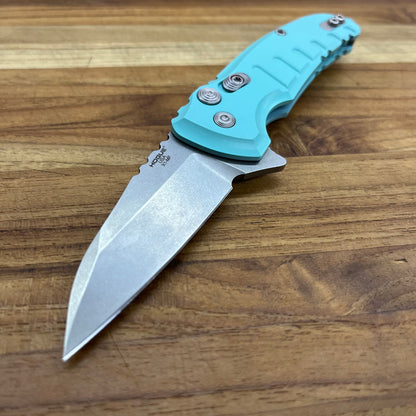 Hogue X1-MicroFlip 2.75" Flipping Knife w/ Aquamarine Aluminum Handle