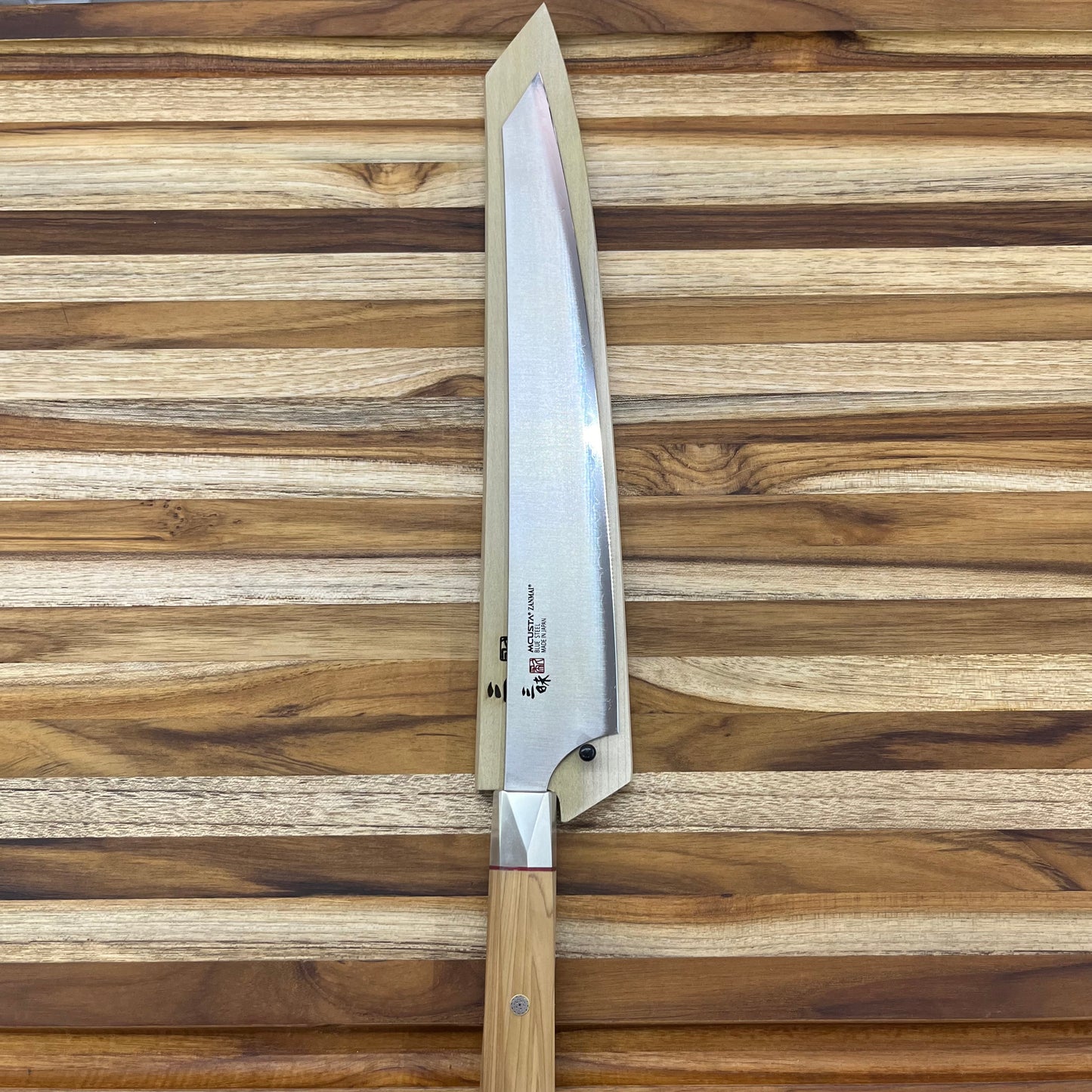 Mcusta Zanmai Beyond Blue 270mm (10.5") Natural Wood Sujihiki Saya w/ Pin