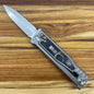 Reate EXO-M 3.25" Double Edge Gravity Knife w/ Burl Camo Handle