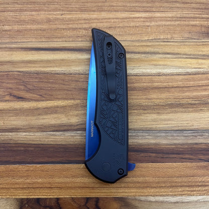 Pro-Tech Mordax 3.5" Flipping Knife w/ Sapphire Blue Blade & Black Nexus Texture Aluminum Handle
