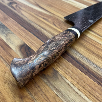 HHH Custom Knives 210mm (8.25") K-Tip Chef's w/ Wasp Nest Damascus & Spalted Mango Yo Handle