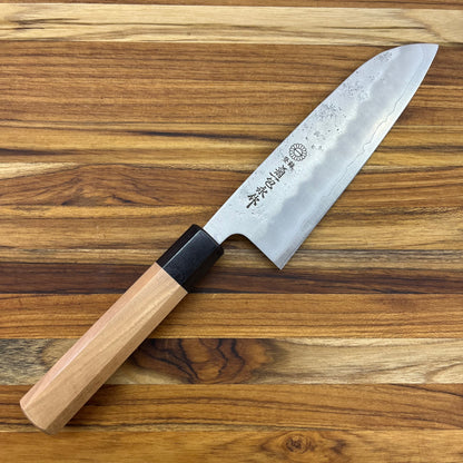 Kikuichi *LIMITED EDITION* Ginsan Nashiji 165mm (6.5") Santoku w/ Cherry Handle