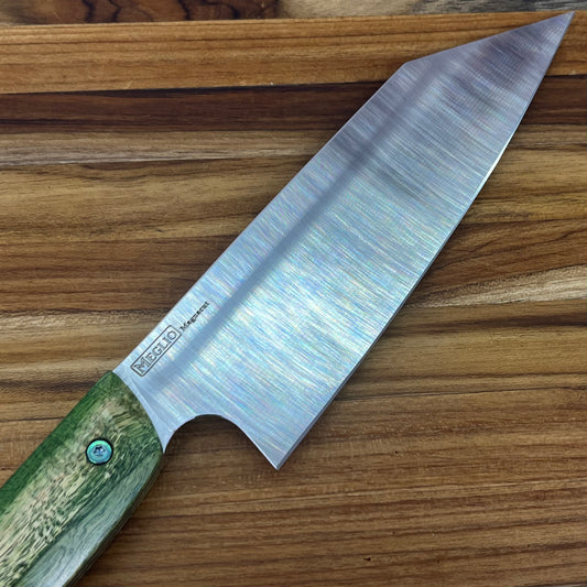 Meglio Blade Show Semi-Custom 6.5" Satin Kiritsuke w/ Green Primavera Handle