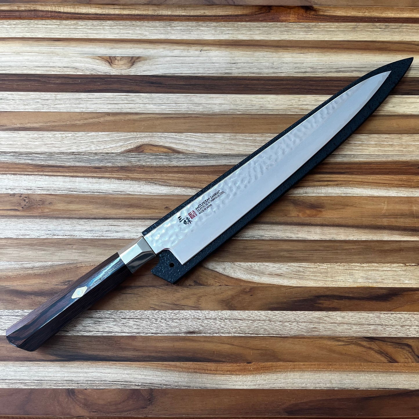 Mcusta Zanmai Black 300mm (11.75") Sujihiki Saya w/ Pin