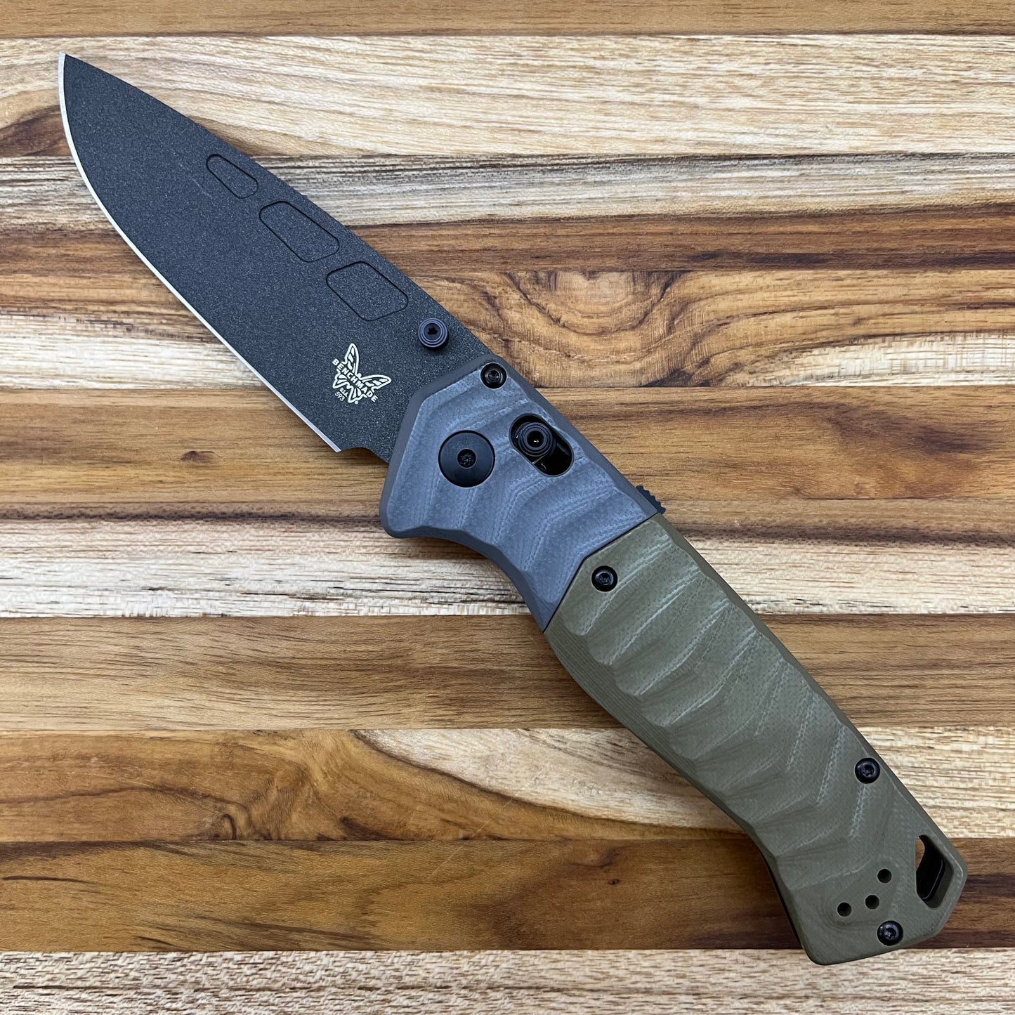 Benchmade PSK 3.5" Folding Knife w/ Gray & OD Green G10 Handle