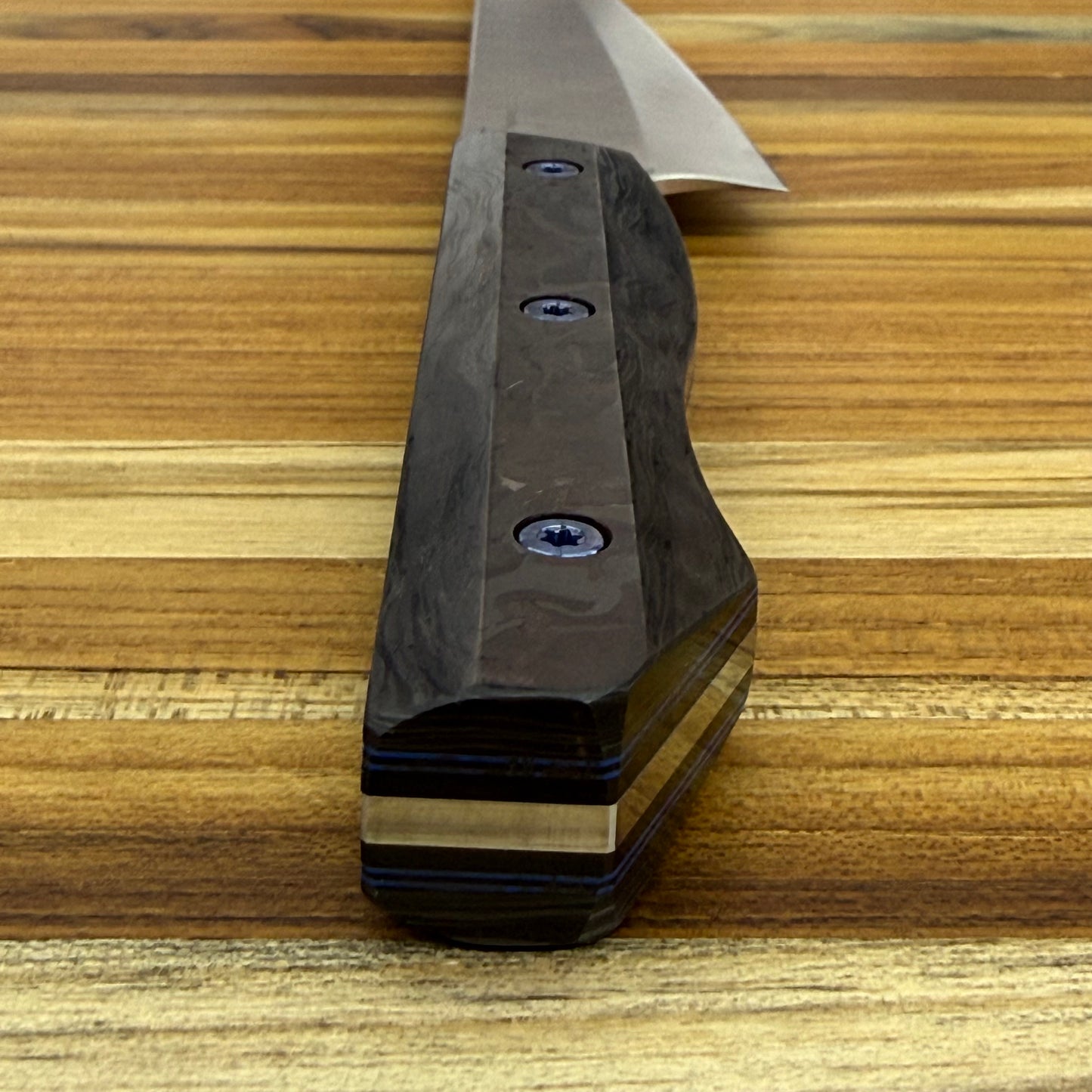 Meglio Blade Show Custom 7" Satin Sakimaru Honesuki w/ S-Grind & Carbon Fiber Handle