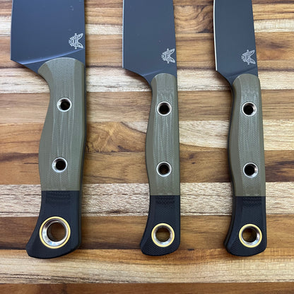 Benchmade Kitchen Knives 3 Piece Set w/ OD Green & Black G10 Handles