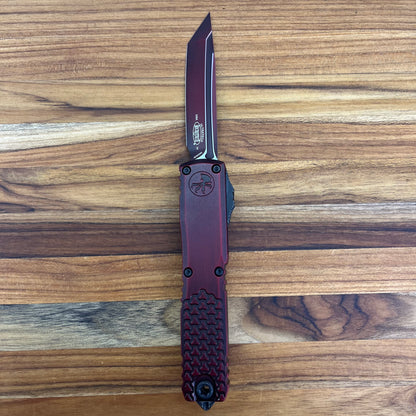 Microtech Ultratech Gen IV T/E 3.5" OTF w/ Half Tri-Grip Red Abrasion Aluminum Handle
