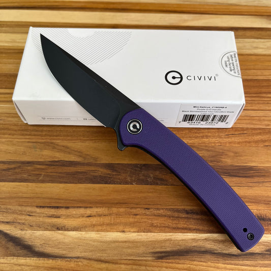 Civivi Mini Asticus 3.25" Flipper Knife w/ Purple Handles