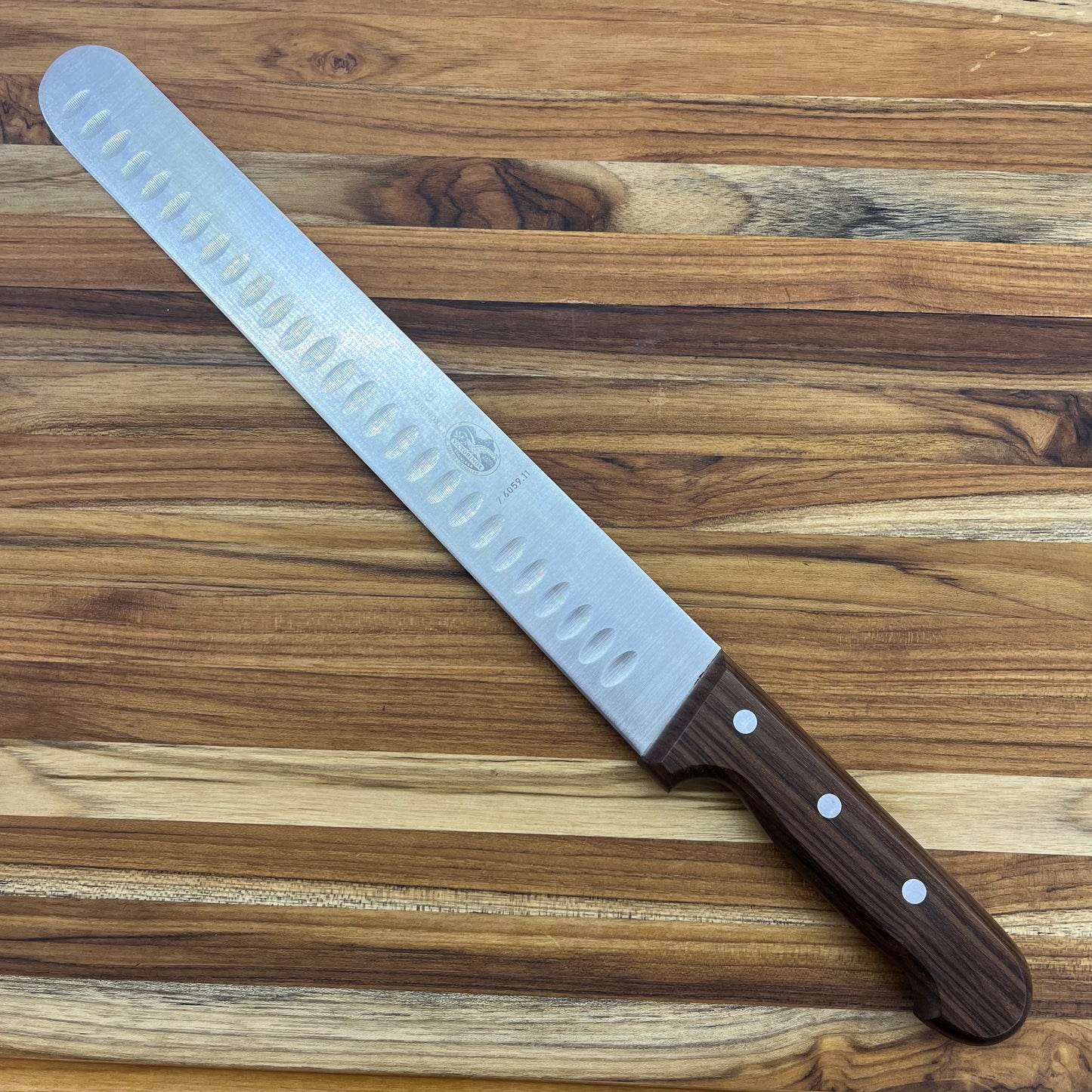 Victorinox Rosewood 12" Extra-Tall Roast Beef Slicing Knife w/ Hollow-Ground