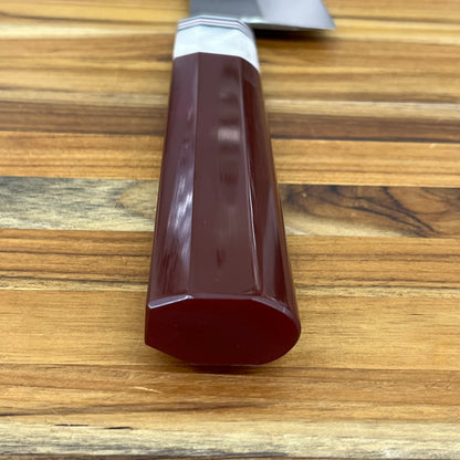 3rd Hill Customs 210mm (8.25") Chef's Knife w/ Red Wine Handle