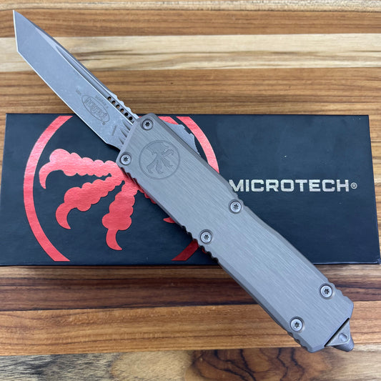 Microtech Scarab II Gen III Executive T/E 4" OTF w/ Natural Clear Aluminum Handle