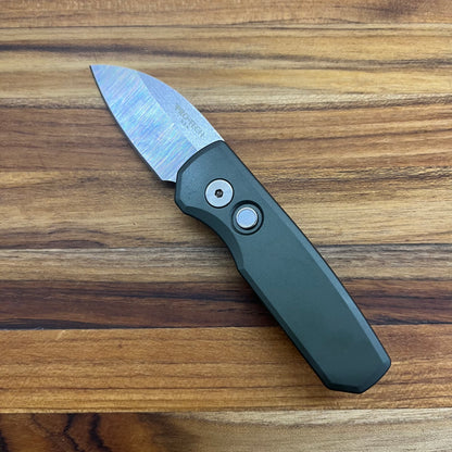 Pro-Tech Runt 5 2" Auto w/ Wharncliffe Blade & Green Aluminum Handle