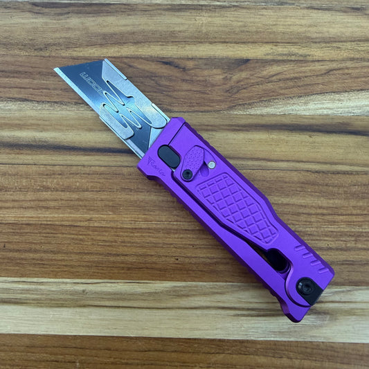 Reate Exo-U Gravity 2.5" Utility Knife w/ Purple Diamond Handle