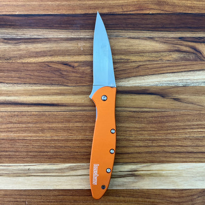 Kershaw Leek 3" Flipping Knife w/ Orange Aluminum Handle