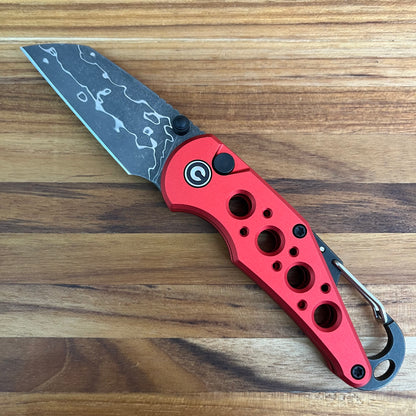 Civivi Pragma 2.25" Folding Knife w/ Carabiner Clip & Red handle