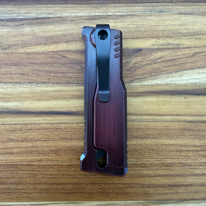 Reate Exo-U Gravity 2.5" Utility Knife w/ Distressed Red Handle