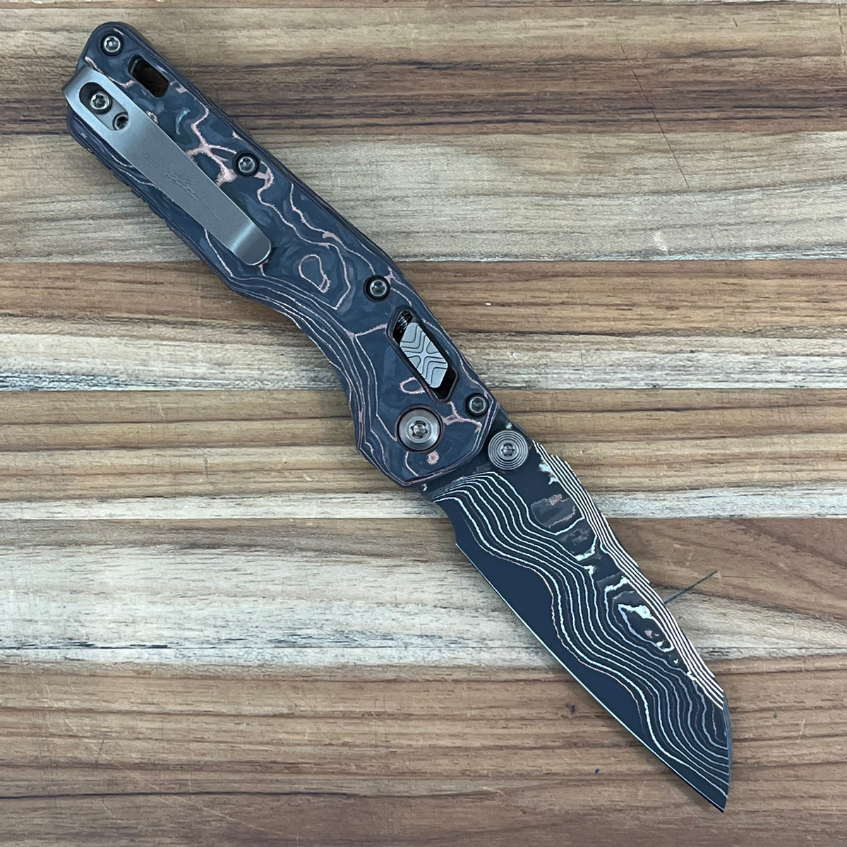Microtech Marfione Select MSI Mini Ram-Lok 3" Folding Knife w/ Livewire Carbon Fiber & Bronze Titanium Accented Handle