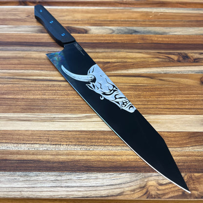Meglio Production 10" DLC Kiritsuke 2.0 w/ Lasered Oni Yokai