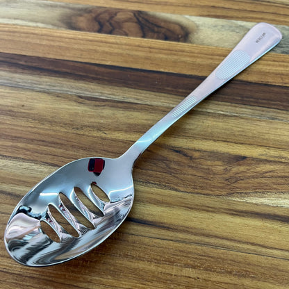 Mercer Tool 8" Satin Slotted Bowl Plating Spoon